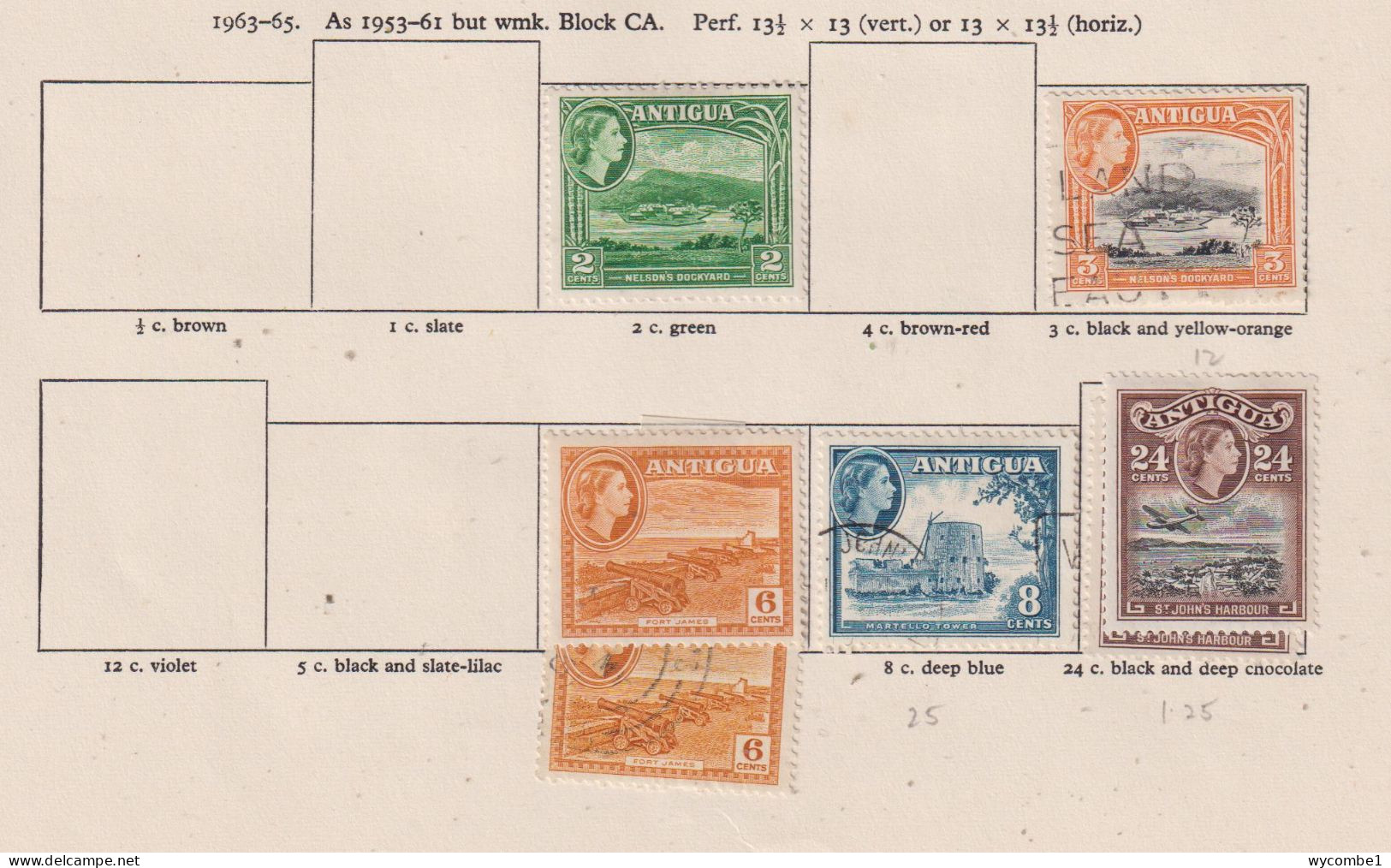 ANTIGUA  - 1953-65 Elizabeth II Definitives Values To $4.80 Used/Hinged Mint As Scans - 1858-1960 Colonia Britannica