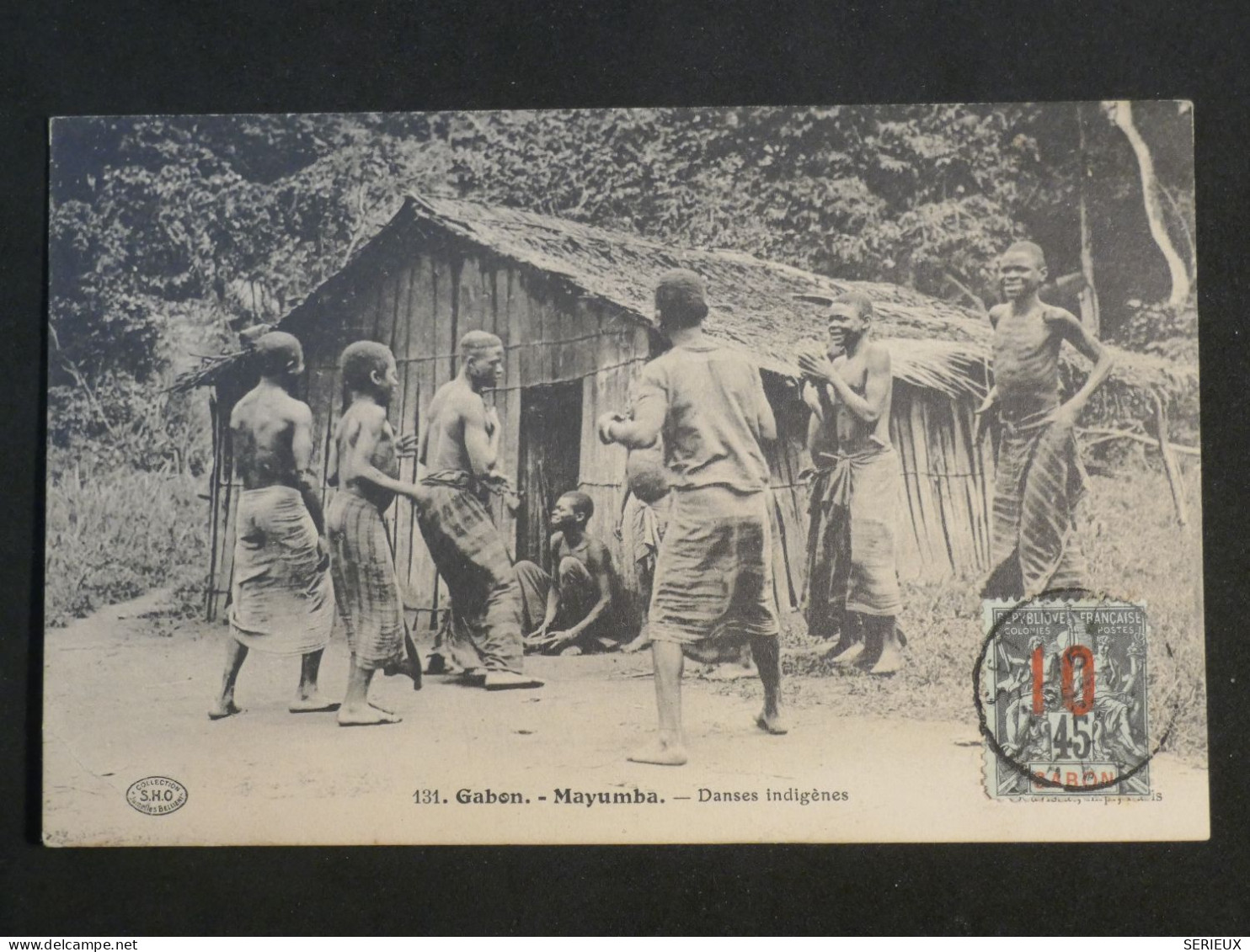 DB0 GABON  SUR BELLE CARTE 1913 SETE CAMA  A ASNIERES FRANCE  +SURCHARGE + AFF. INTERESSANT++++ - Brieven En Documenten