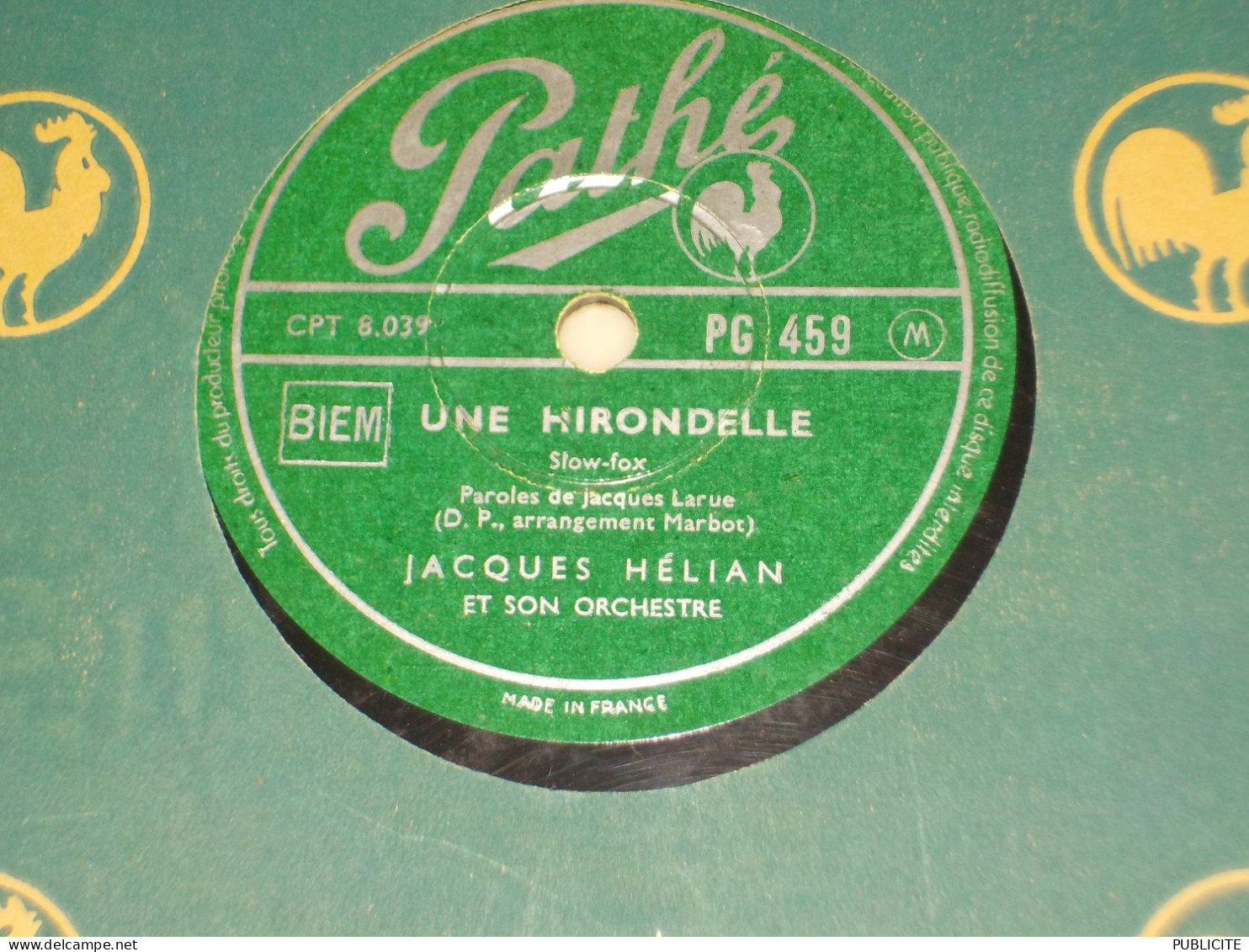 DISQUE 78 TOURS FOX TROT ET SLOW FOX DE JACQUES HELIAN 1950 - 78 Rpm - Schellackplatten