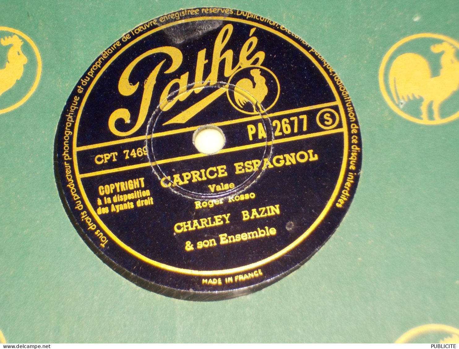 DISQUE 78 TOURS VALSE ET BOLERO DE CHARLEY BAZIN 1950 - 78 Rpm - Gramophone Records