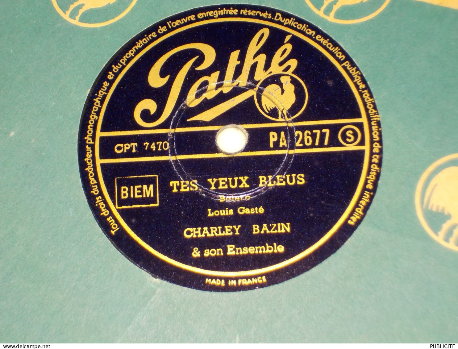 DISQUE 78 TOURS VALSE ET BOLERO DE CHARLEY BAZIN 1950 - 78 T - Disques Pour Gramophone