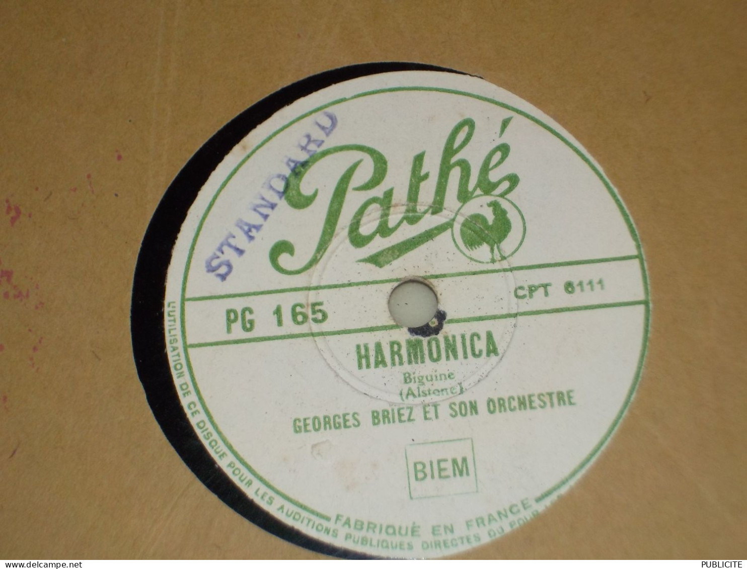 DISQUE 78 TOURS BIGUINE ET SLOW FOX  GEORGES BRIEZ 1946 - 78 Rpm - Schellackplatten