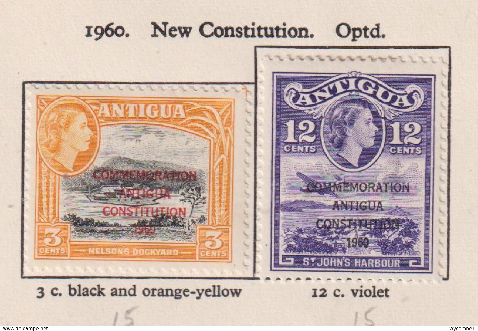 ANTIGUA  - 1960 New Constitution Set Hinged Mint - 1858-1960 Colonia Británica