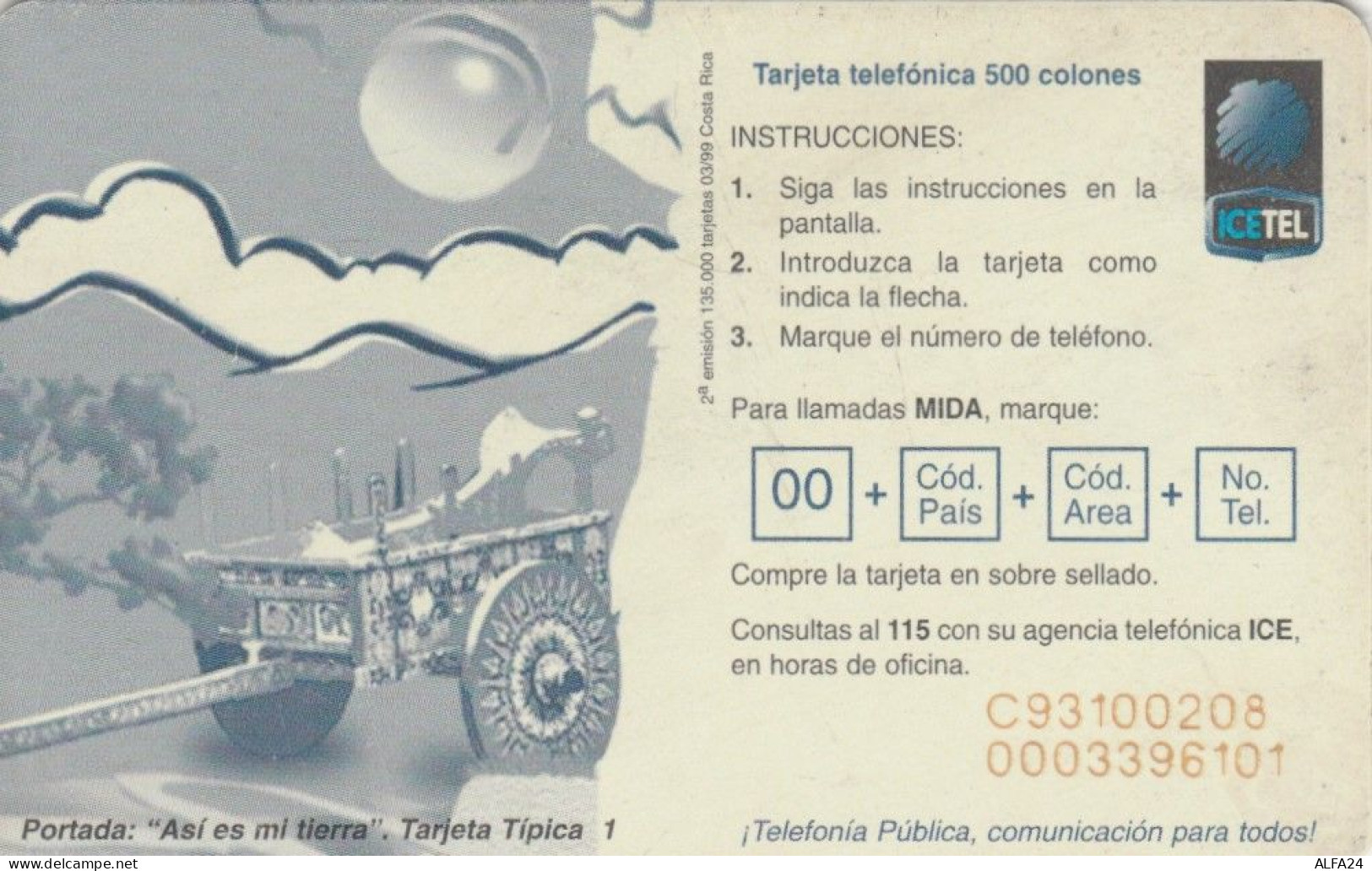 PHONE CARD COSTARICA  (E110.9.4 - Costa Rica