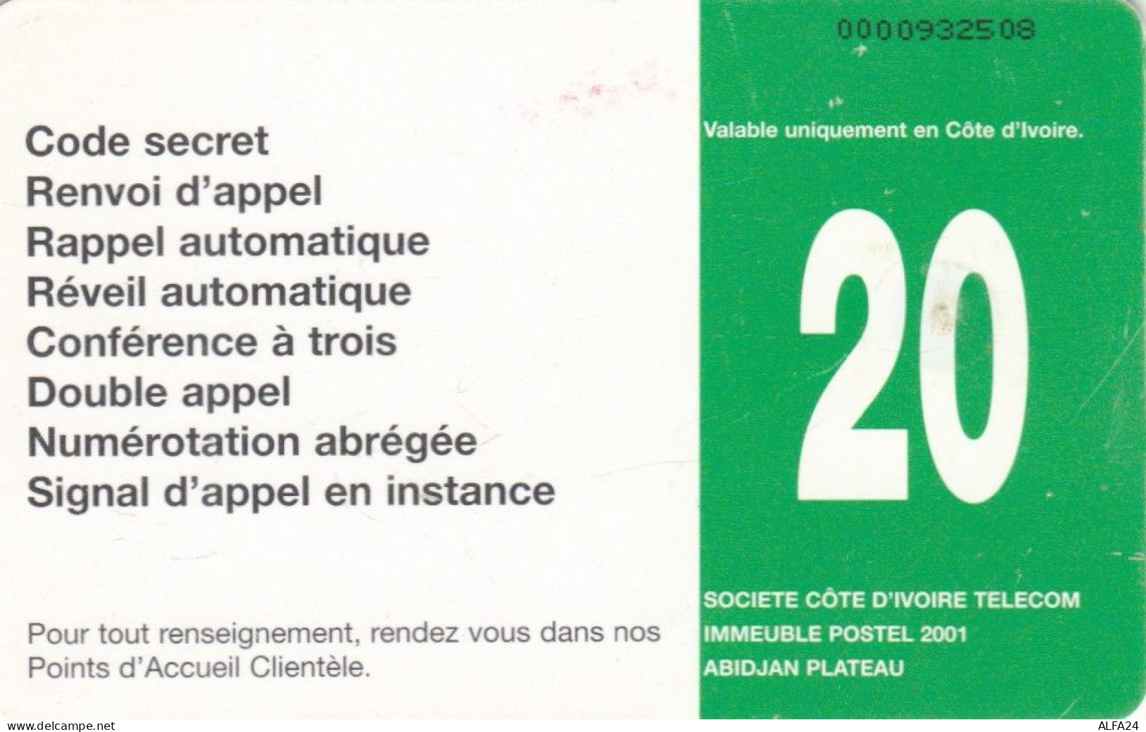 PHONE CARD COSTA D'AVORIO  (E110.4.6 - Ivoorkust
