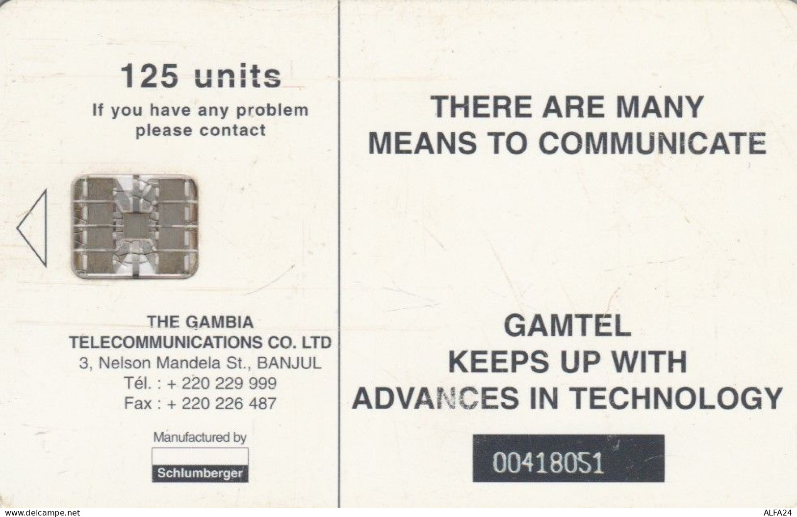 PHONE CARD GAMBIA  (E110.3.3 - Gambia