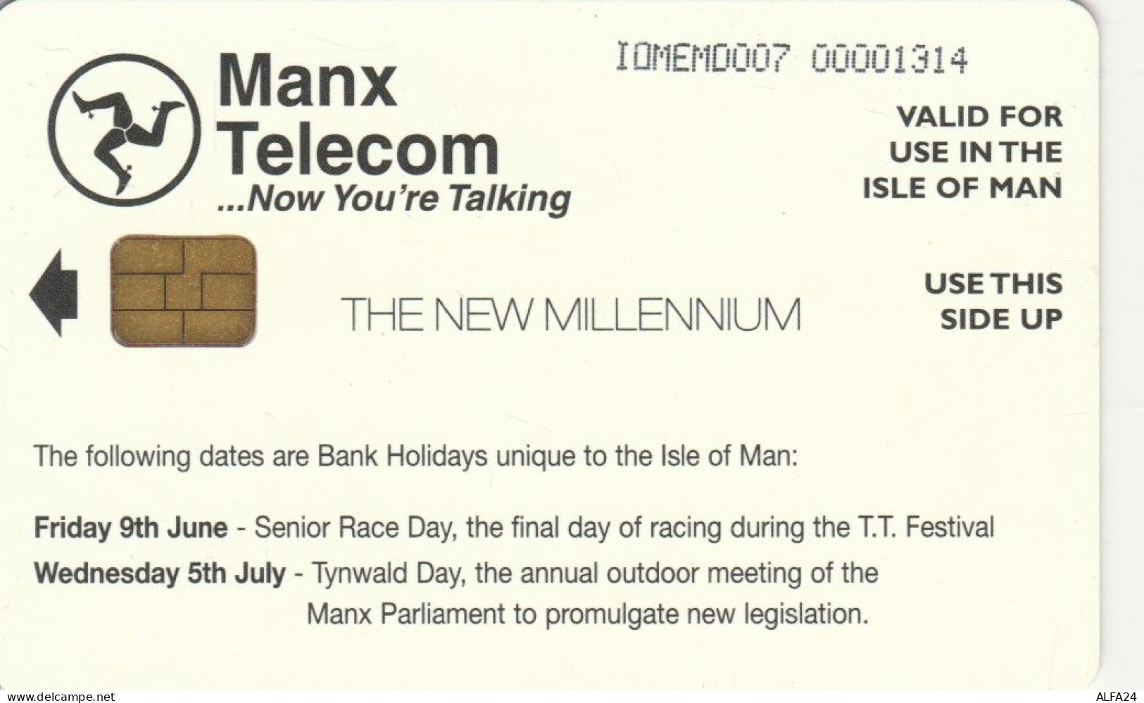 PHONE CARD ISOLA MAN  (E110.1.5 - Île De Man