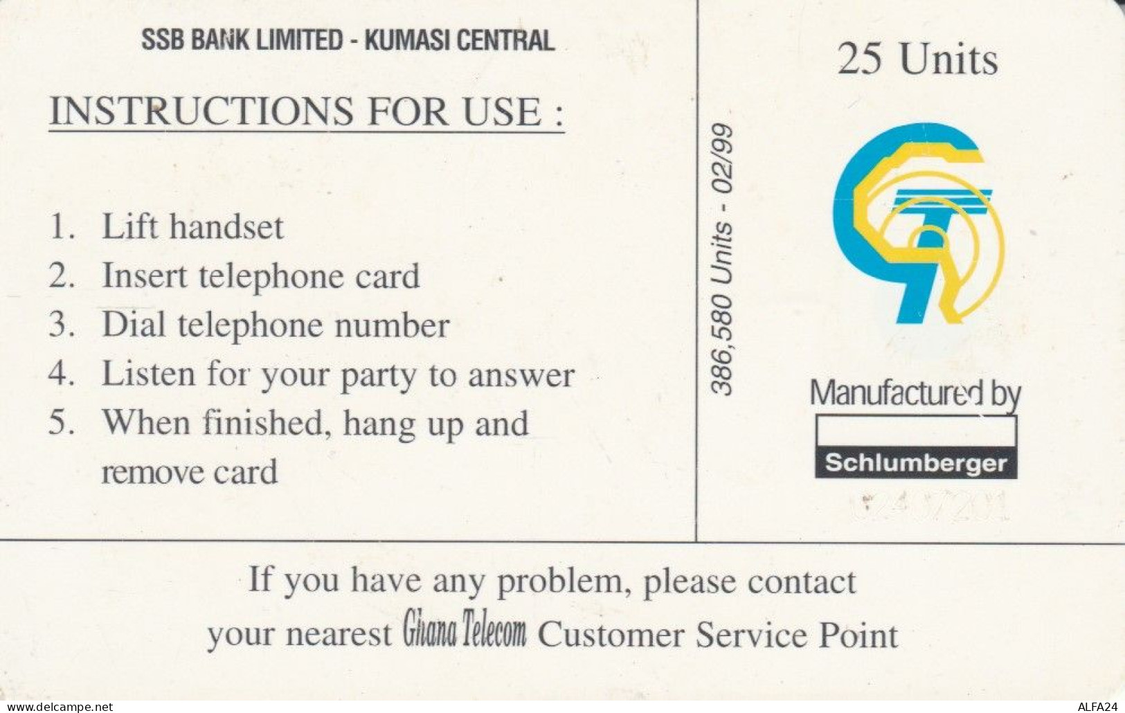 PHONE CARD GHANA  (E110.3.1 - Ghana