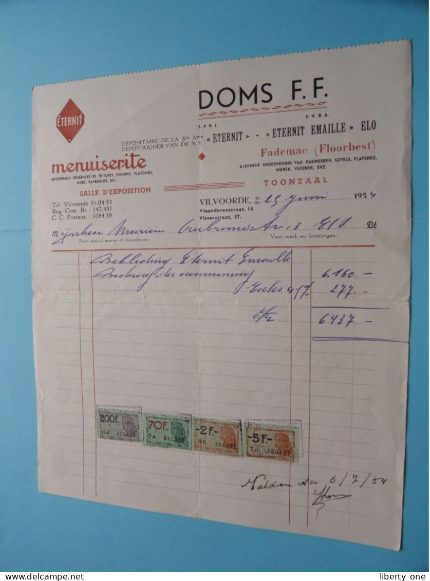 DOMS F.F. > VILVOORDE > 1954 ( Zie / Voir SCAN ) ! - 1950 - ...