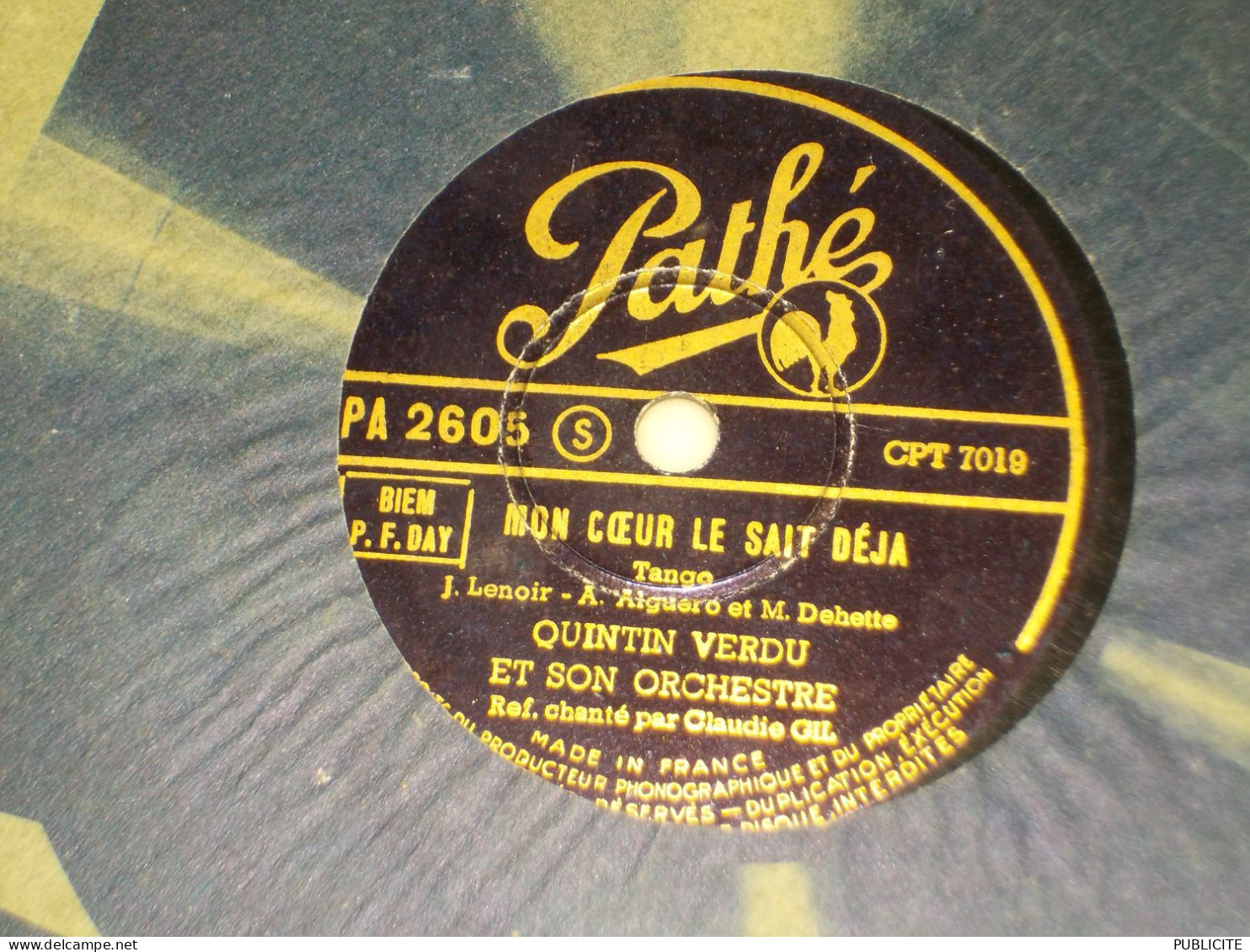 DISQUE 78 TOURS TANGO DE QUINTIN VERDU 1949 - 78 Rpm - Schellackplatten