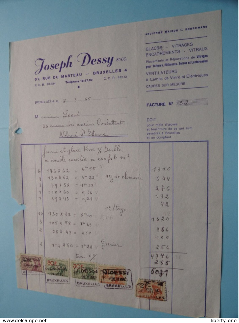 JOSEPH DESSY Ancien Maison L. Borremans > BRUXELLES > 1965 ( Zie / Voir SCAN ) ! - 1950 - ...