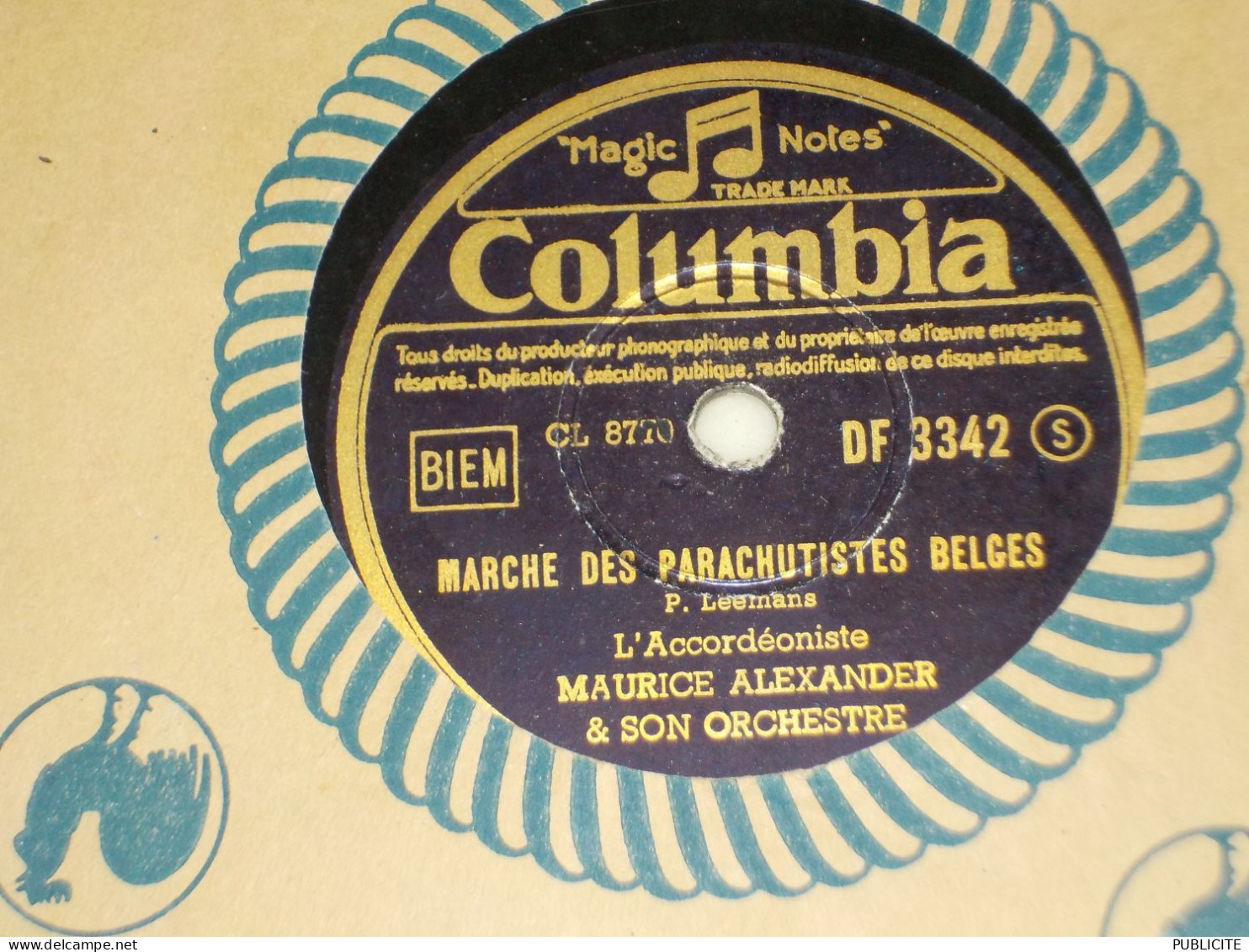 DISQUE VYNIL 78 TOURS MARCHE DE MAURICE  ALEXANDER  1950 - 78 T - Disques Pour Gramophone