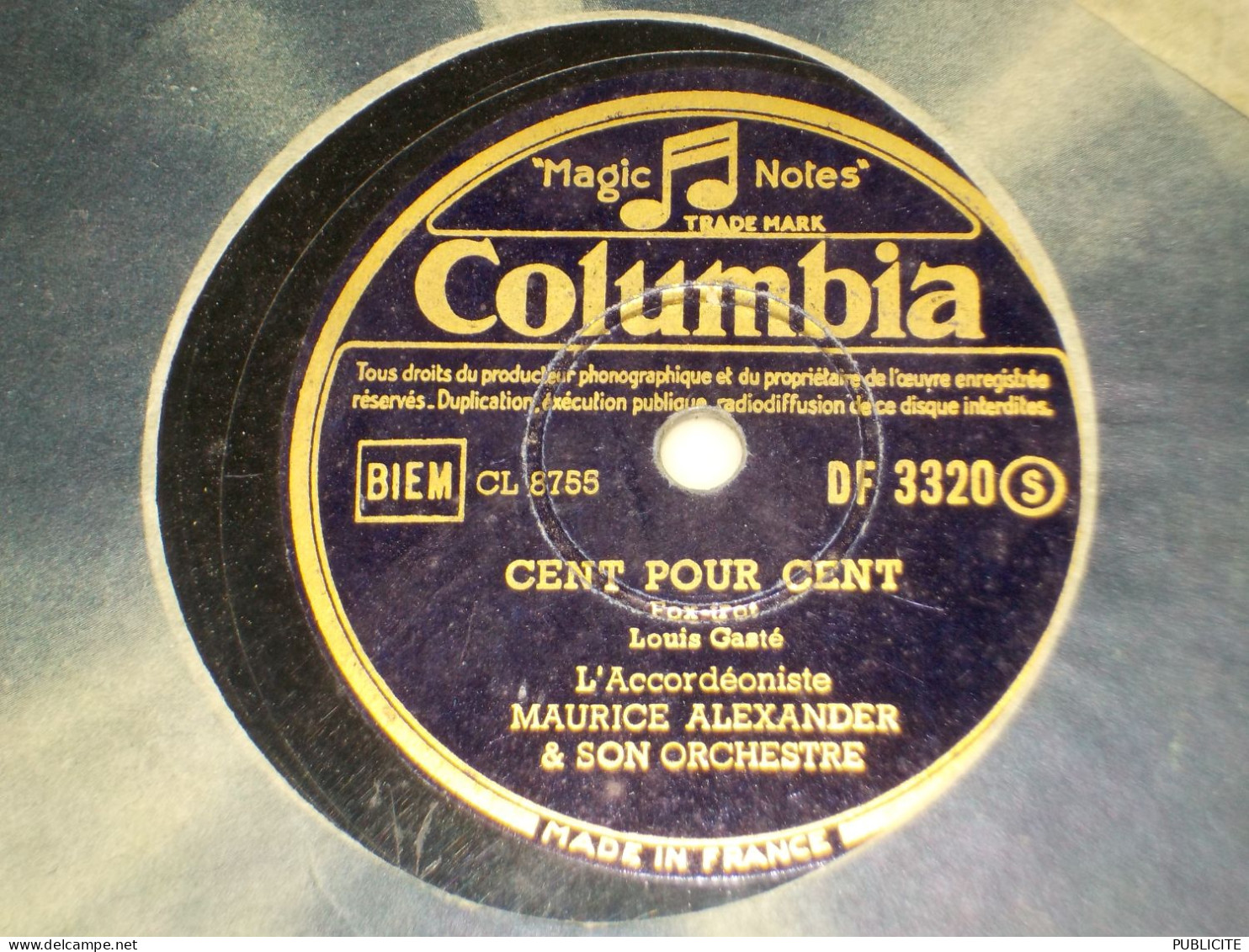 DISQUE VYNIL 78 TOURS MARCHE ET FOX TROT  DE MAURICE  ALEXANDER  1941 - 78 Rpm - Gramophone Records