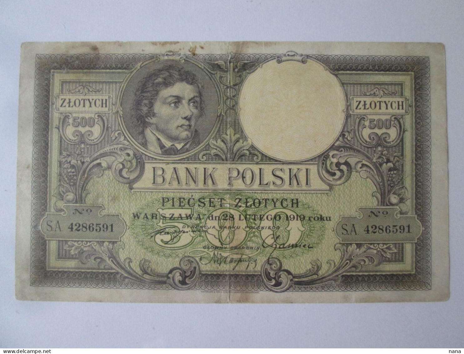 Poland 500 Zlotych 1919 Banknote - Polonia