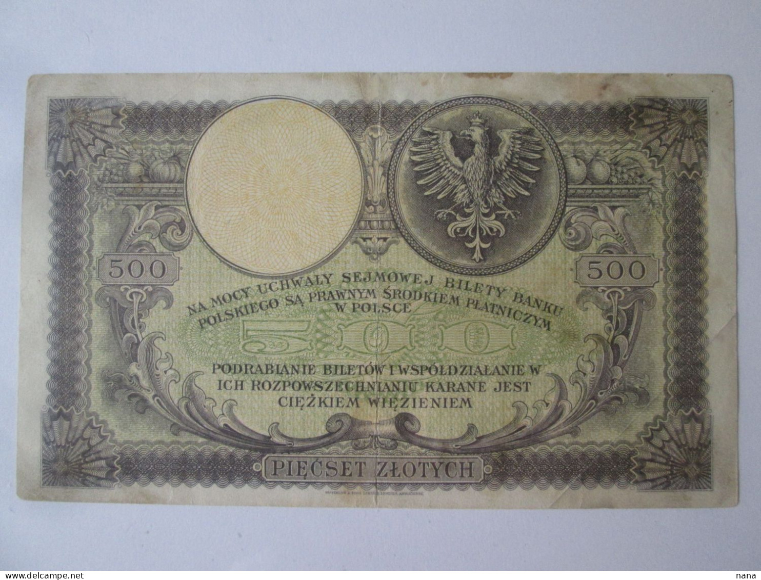 Poland 500 Zlotych 1919 Banknote - Polonia