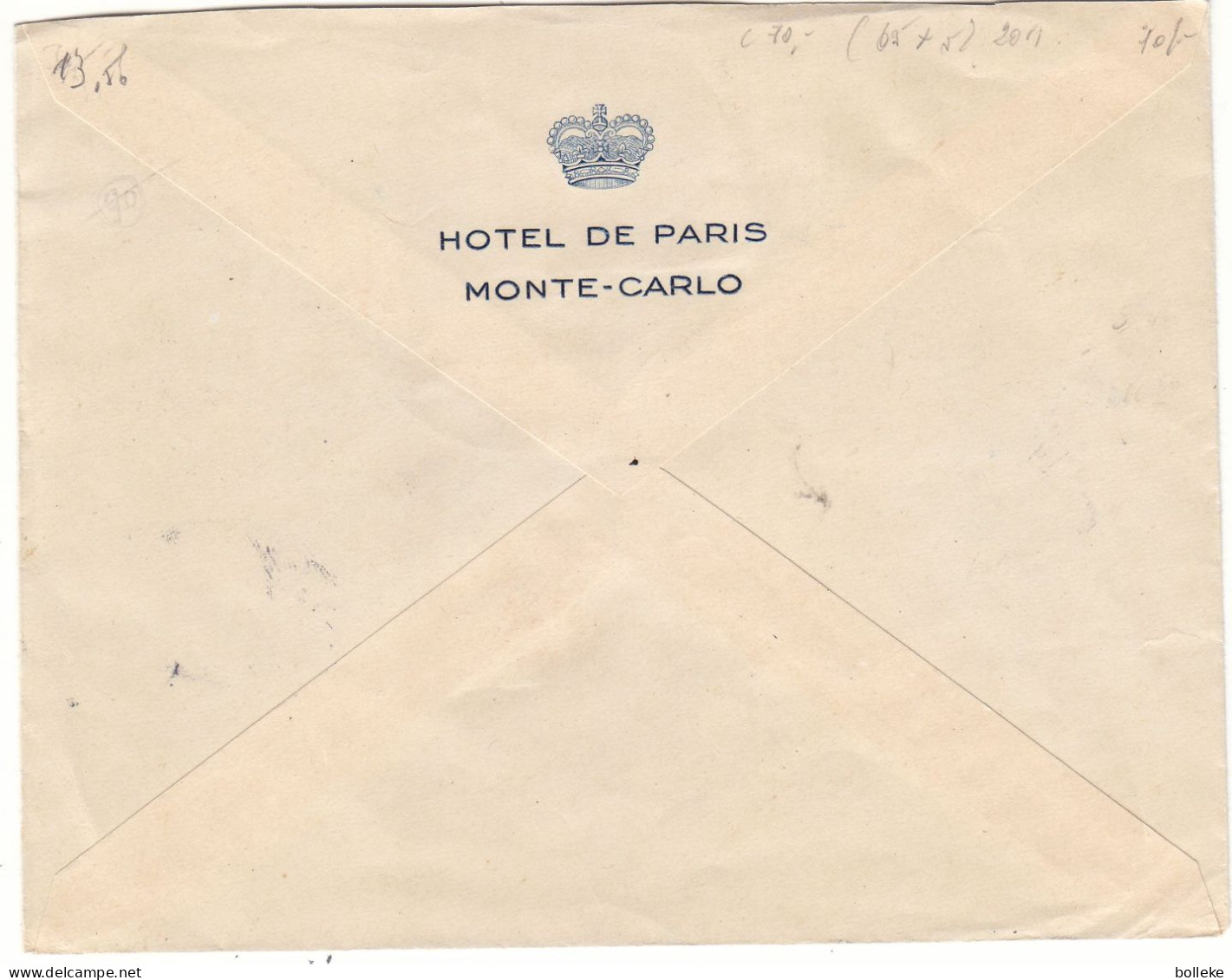 Monaco - Lettre De 1952 - Oblit Monte Carlo - Exp Vers Beauvallon - Radio - Valeur 70 € (  65 + 5 ) En .....2011 - Lettres & Documents