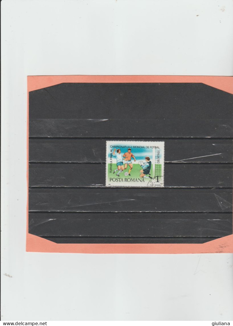 Romania 1990 - (YT) 3885 Used "Coppa Del Mondo Calcio. Italia '90" - 1L Scenes De Matches - Used Stamps