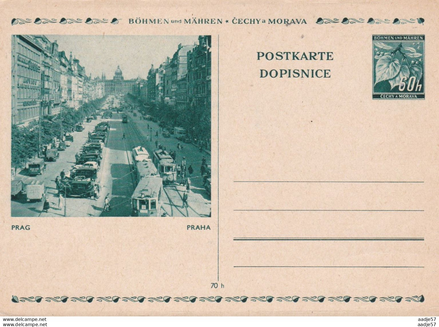 Prag -Böhmen Und Mähren-Postkarte Tram MNH ** - Tramways