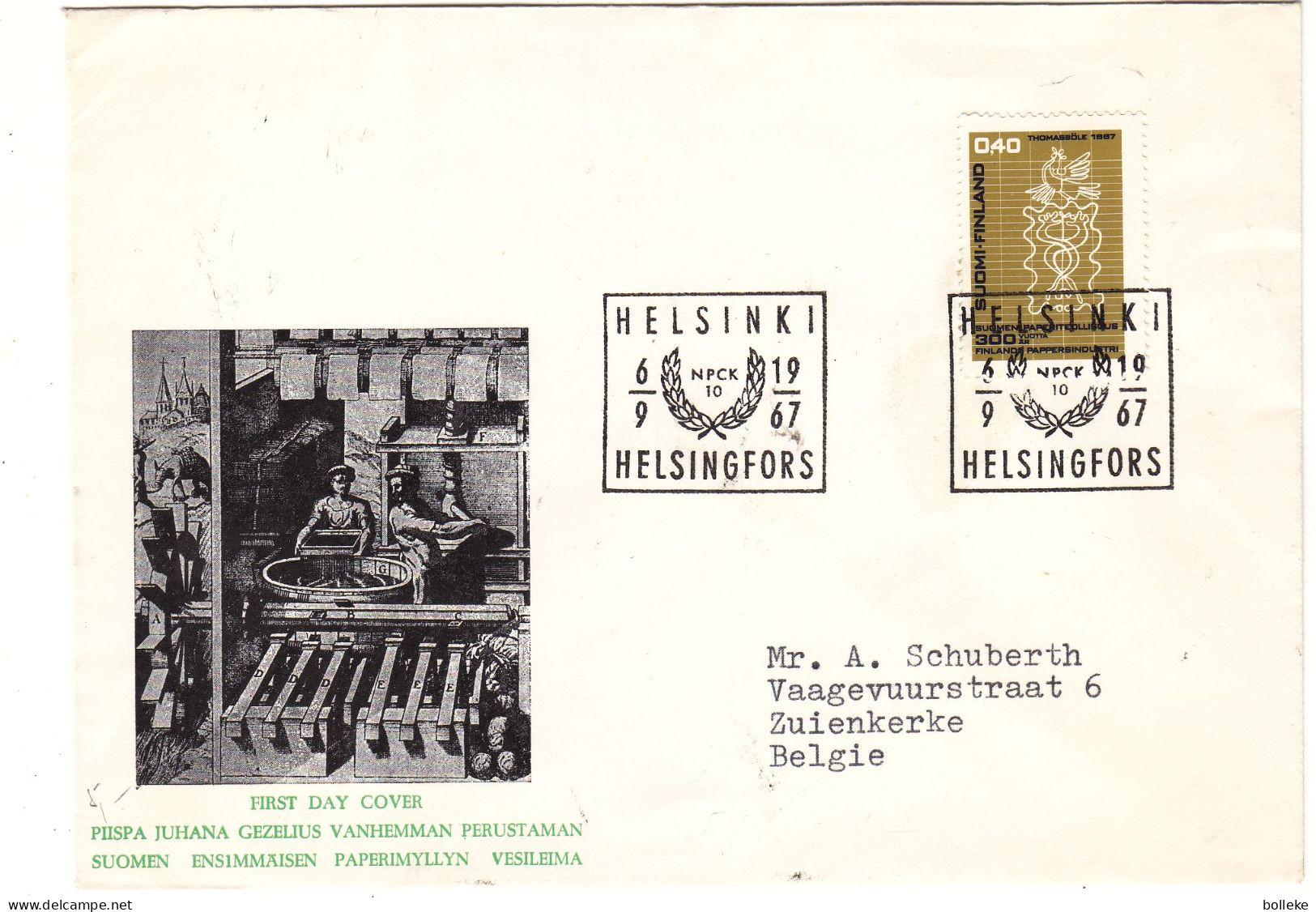 Finlande - Lettre De 1967 - Oblit Helsinki - - Brieven En Documenten