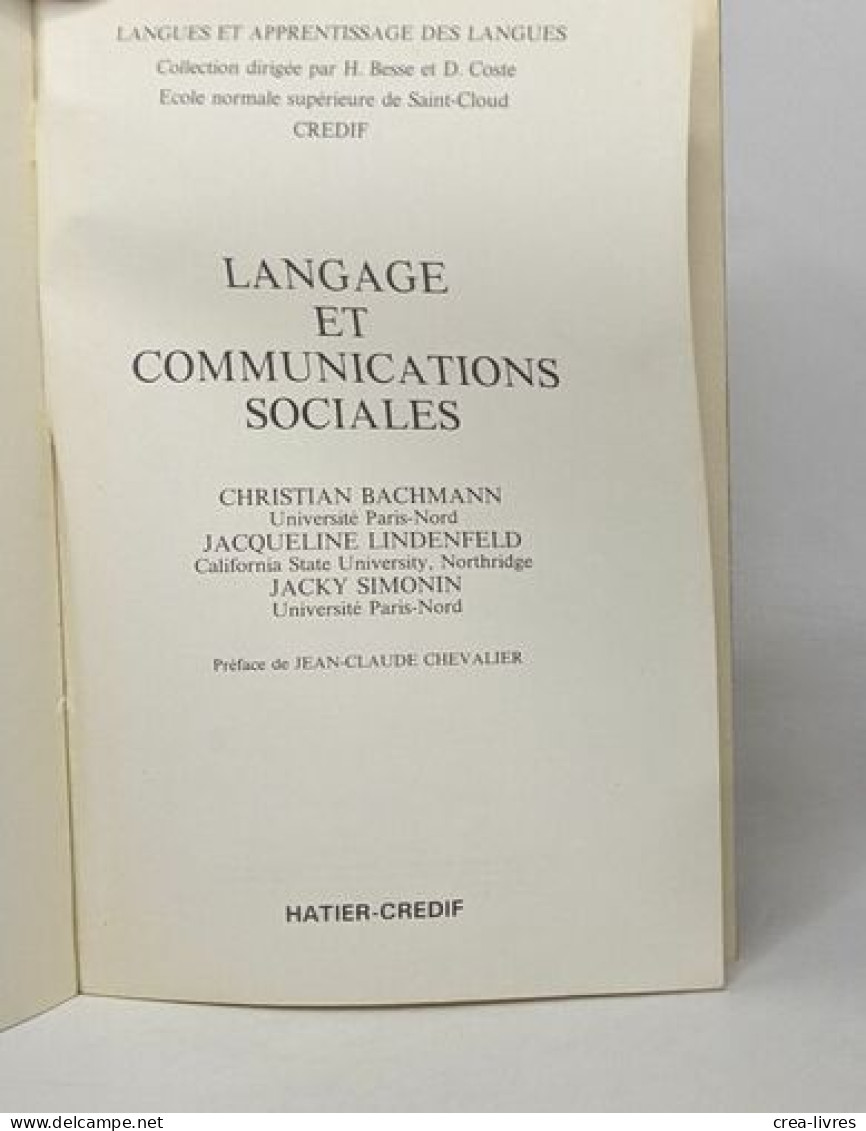 Langage Et Communications Sociales - Sciences
