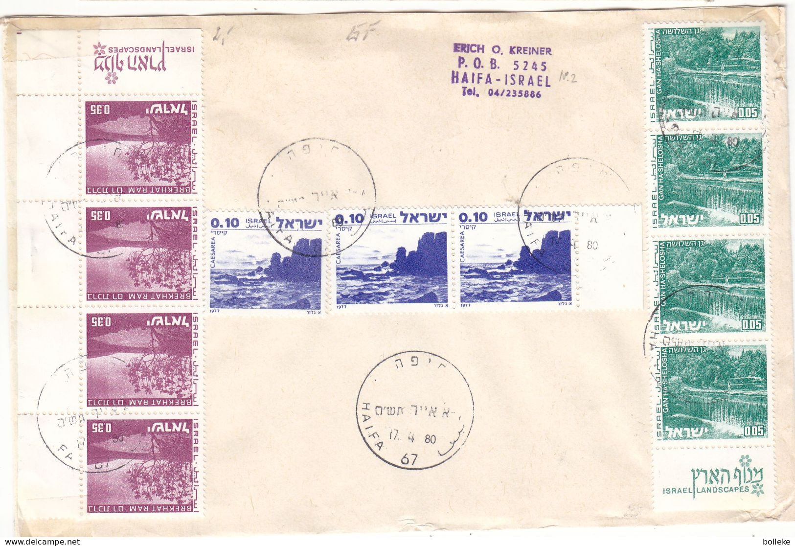 Israël - Lettre Recom De 1980 ° - GF - Oblit Haifa - Croix Rouge - Ambulance - - Covers & Documents