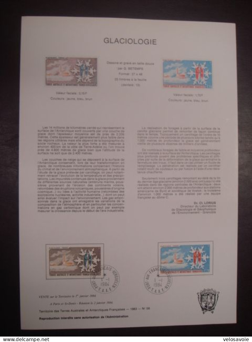 TAAF LOT DE 130 NOTICES PHILATELIQUES PJ DIFFERENTES ENTRE N° 58 DE 1984 ET 318 DE 2004 TTB - Colecciones & Series