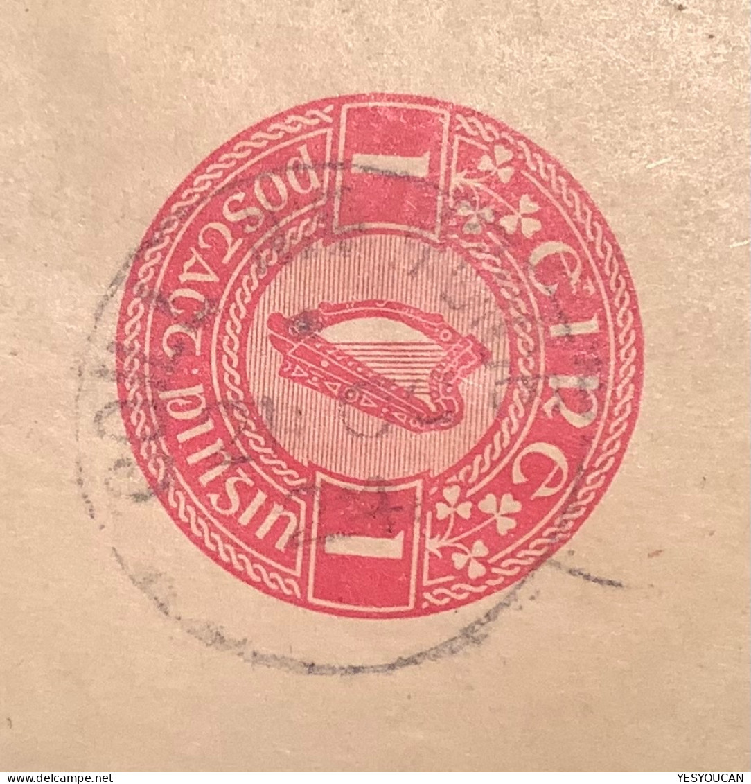 Ireland 1924 Rare Used 1pg Red Postal Stationery Wrapper To Liverpool (Irland Michel S1 - Postal Stationery