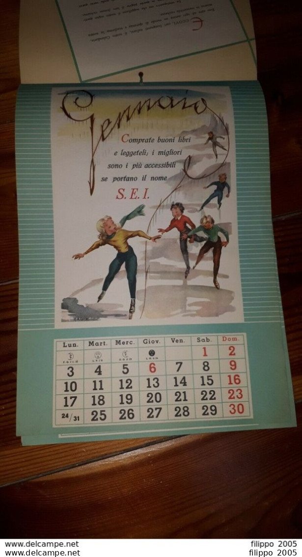 1955 CALENDARIO SEI SOCIETA' EDITRCE INTERNAZIONALE - INSEGNANTI - Formato Grande : 1941-60