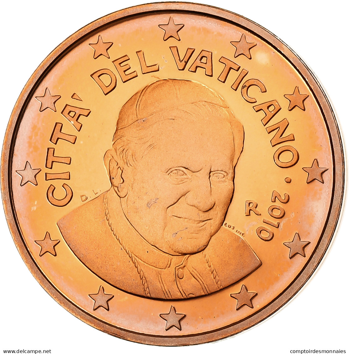 Cité Du Vatican, Benedict XVI, 2 Euro Cent, 2010, Rome, BE, Cuivre Plaqué - Vatican