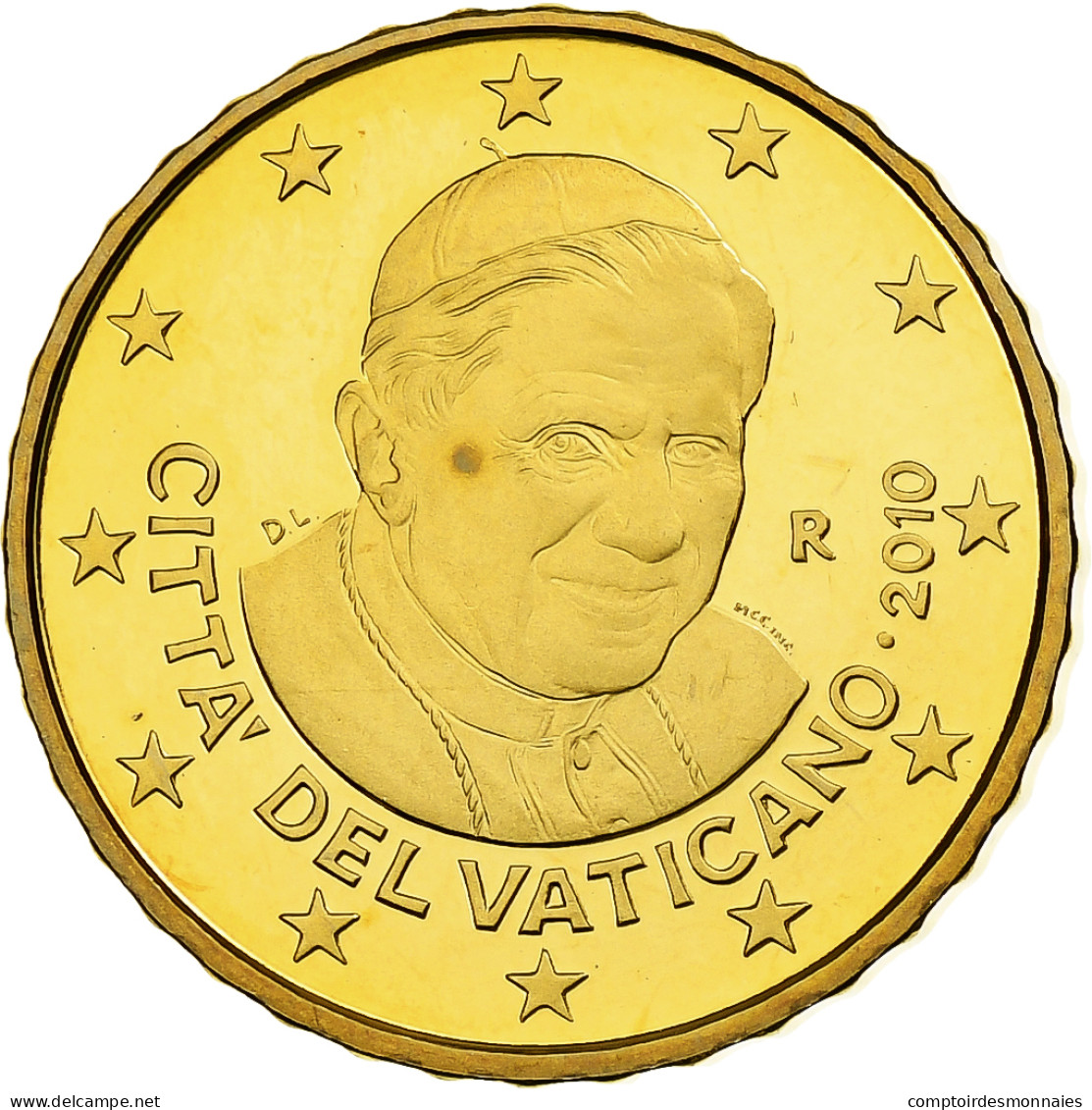 Cité Du Vatican, Benedict XVI, 10 Euro Cent, BE, 2010, Rome, Laiton, FDC - Vatikan