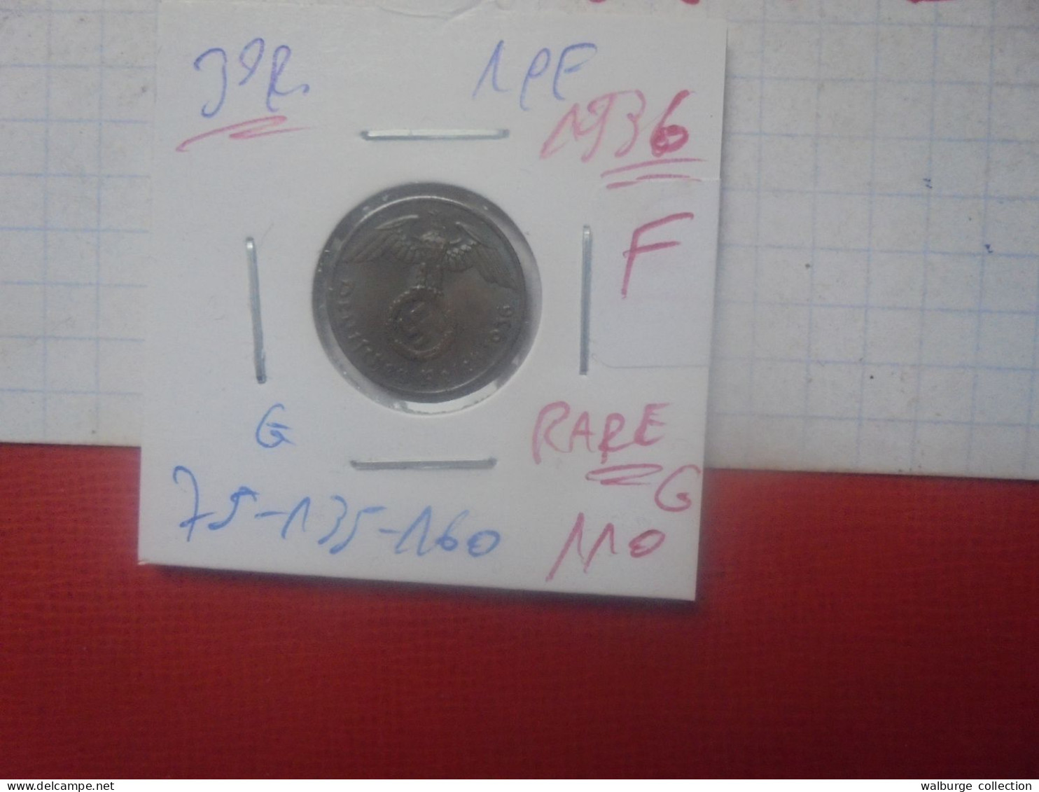 +++RARE+++3eme REICH 1 PFENNIG 1936 "F"+++RARE (A.1) - 1 Reichspfennig