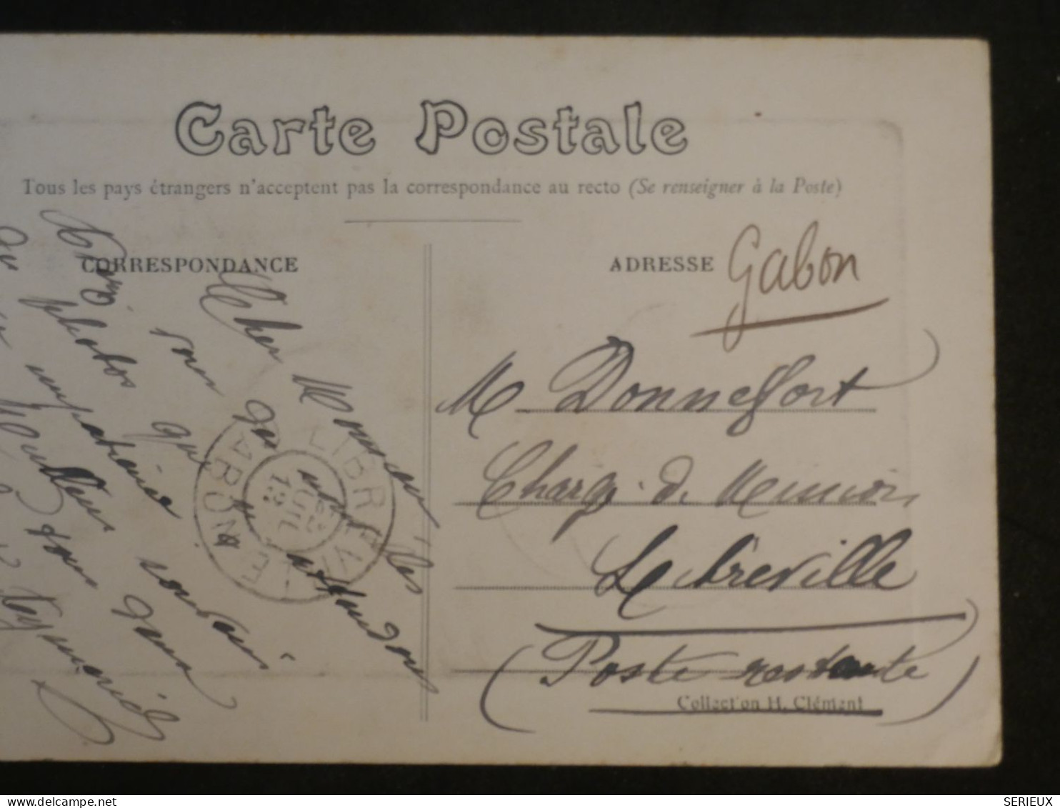 DB0 CONGO FRANCAIS BELLE CARTE  1913 BRAZZA A  LIBREVILLE GABON  +PLAINE ++ AFF. INTERESSANT++++ - Lettres & Documents