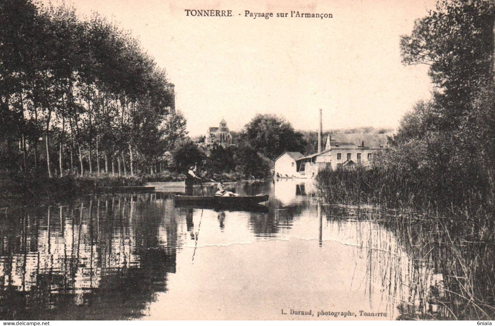 21161 TONNERRE Paysage Sur L' Armançon (  Bac Passeur  ) ( 2 Scans) 89 - Tonnerre