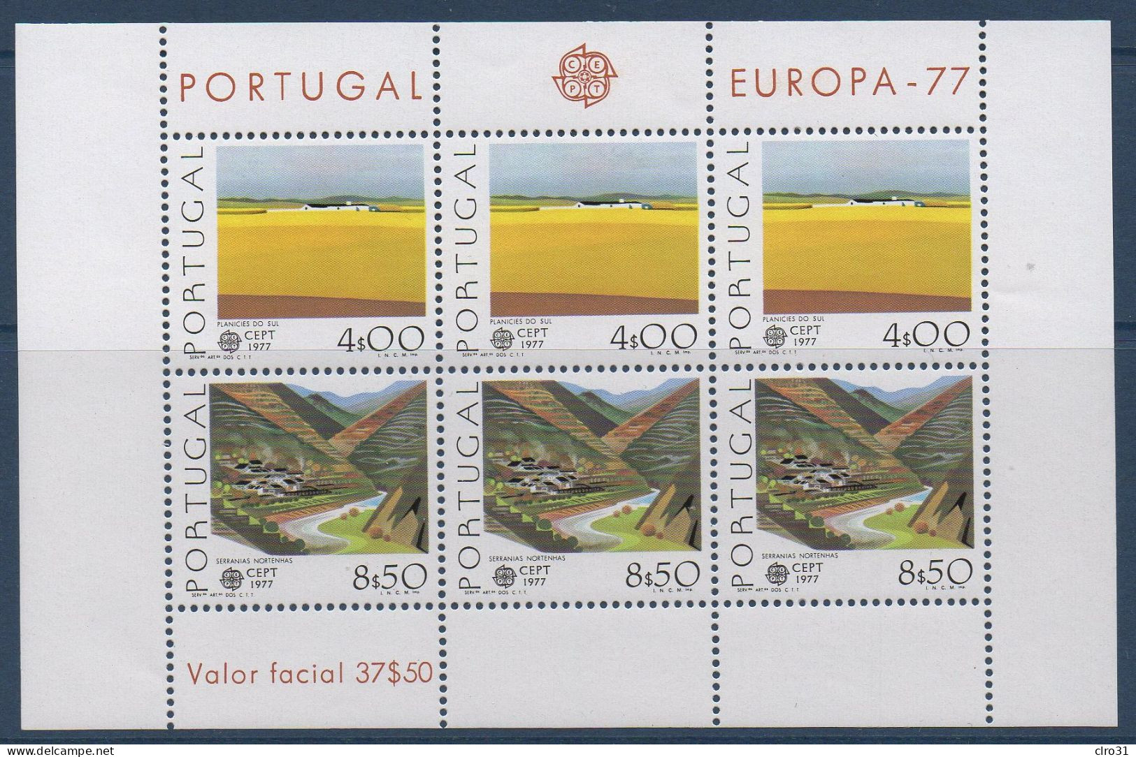 BLOC EUROPA 1977 PORTUGAL  ** MNH Bloc N°YT20 - 1977