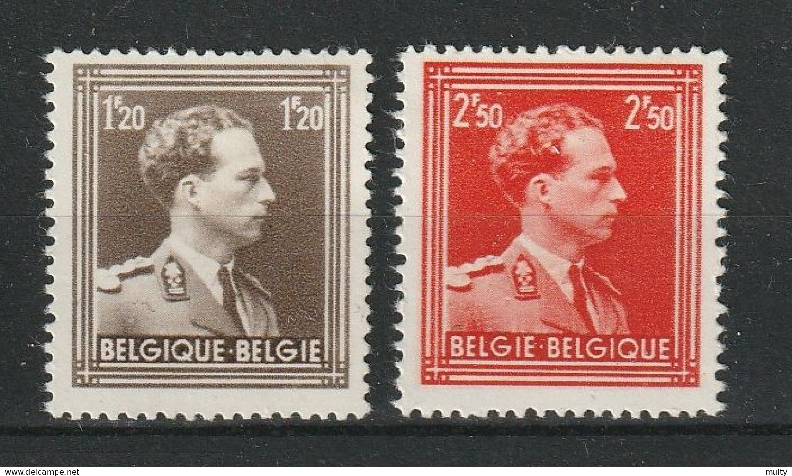 België OCB 845 / 856 ** MNH - 1936-1957 Collo Aperto