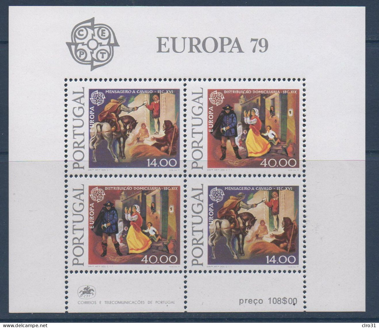 EUROPA  BLOC 1979 PORTUGAL  ** MNH   (BLOC N°12) - 1979
