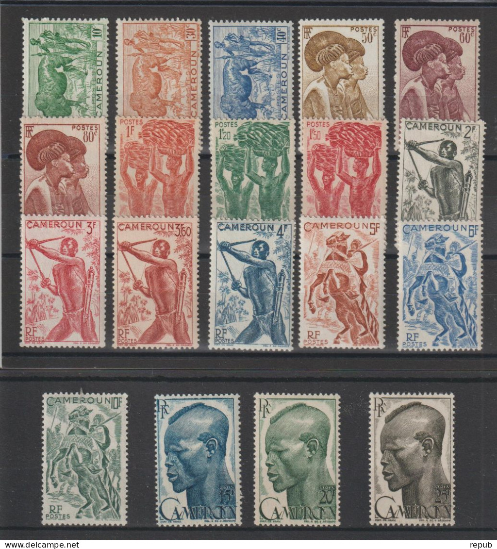Cameroun 1946 Série Courante 276-294, 19 Val * Charnière MH - Neufs