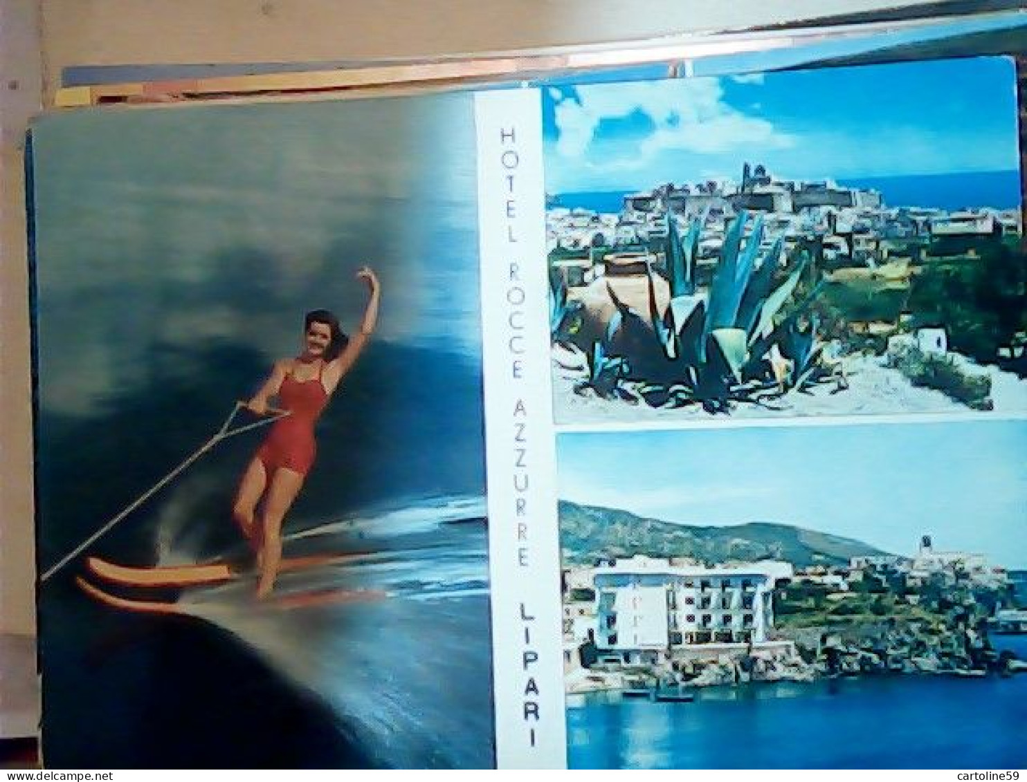 PIN UP  RAGAZZA  SCI NAUTICO HOTEL ROCCE AZZURRE LIPARI  VB1964 MOTONAVR BASILUZZO  JR4808 - Ski Nautique