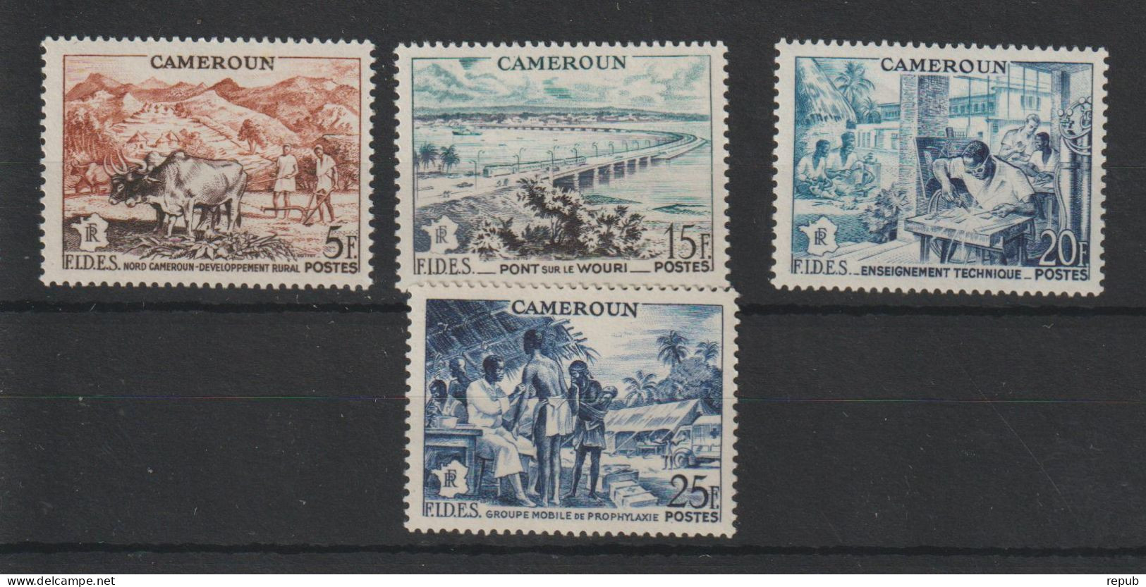 Cameroun 1956 Fides 300-303, 4 Val ** MNH - Neufs