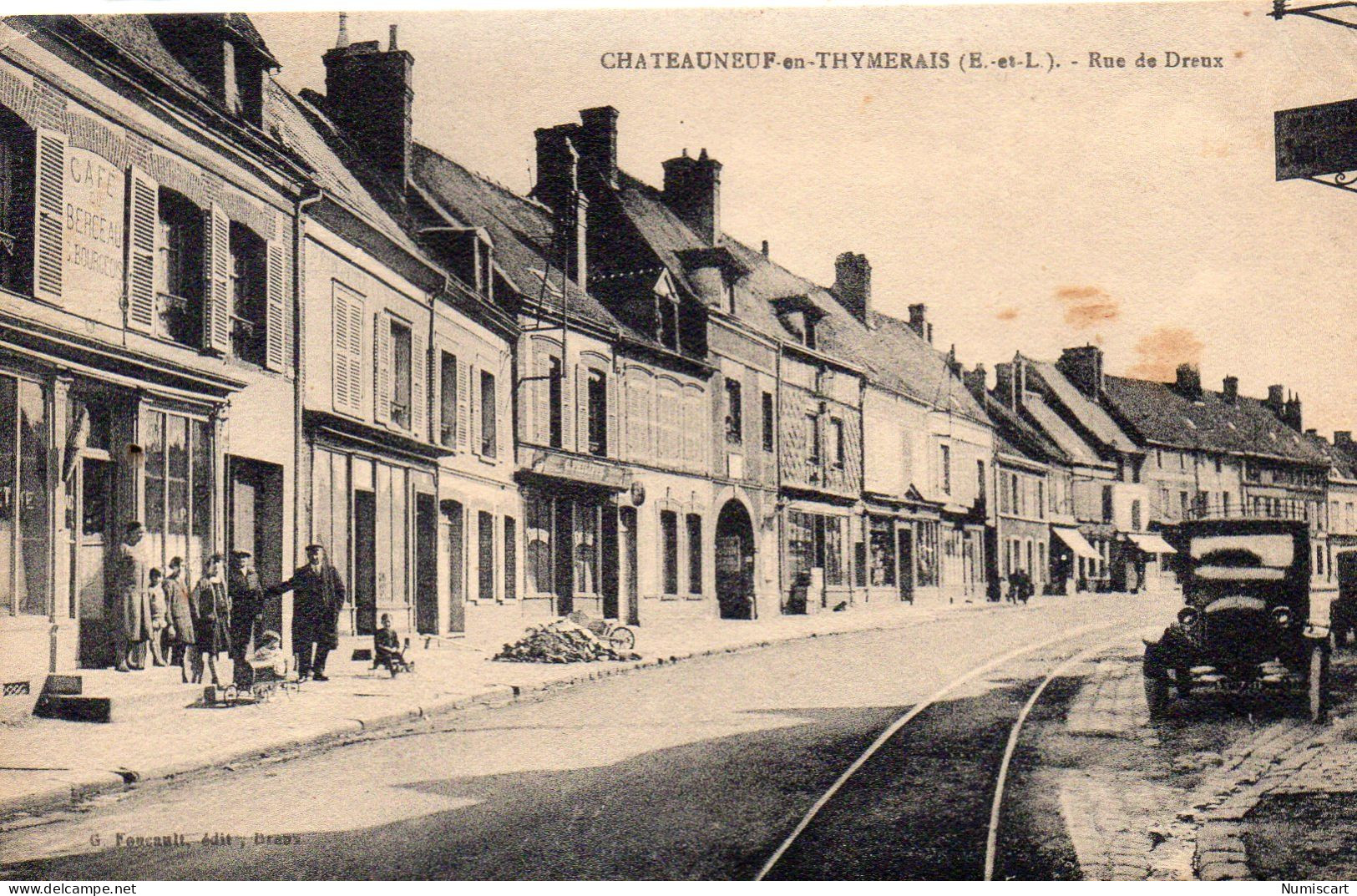 Châteauneuf-en-Thymerais Animée Rue De Dreux Tabac Commerces Tacot - Châteauneuf