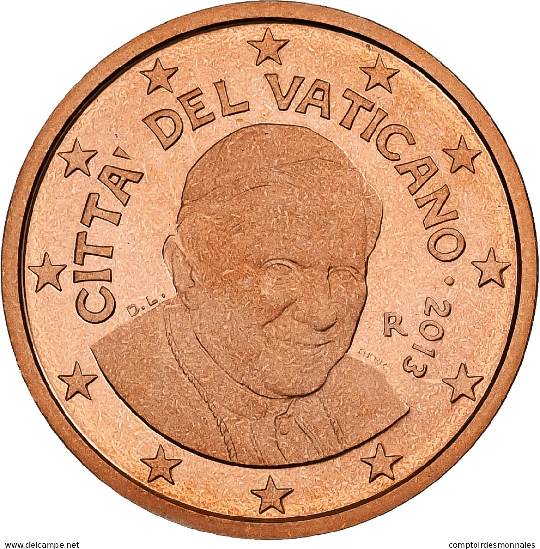 Cité Du Vatican, Benedict XVI, 5 Euro Cent, BE, 2013, Rome, Cuivre Plaqué - Vatikan