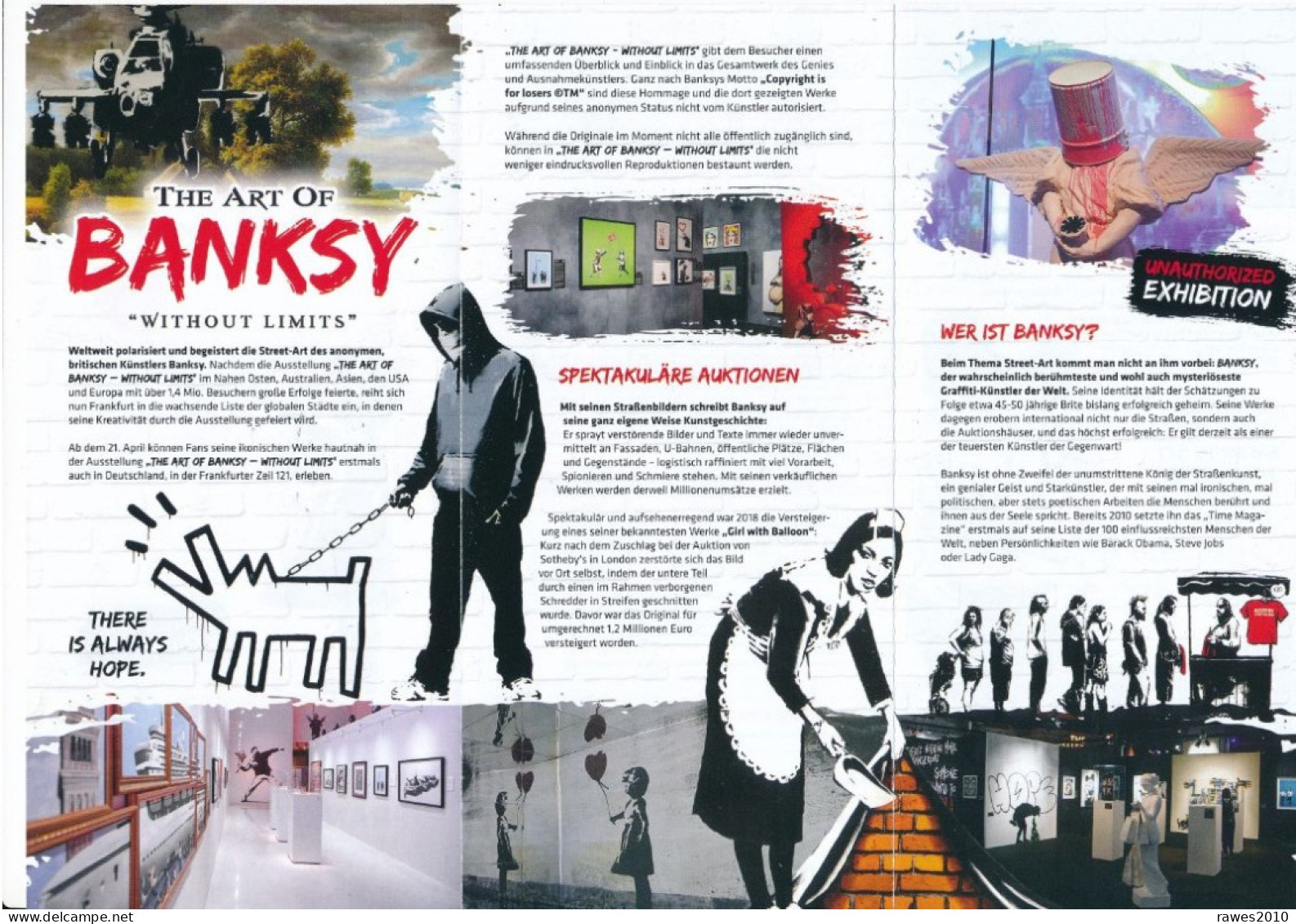 Frankfurt / Main 2023 "The Art Of Bansksy - Without Limits" Ausstellung - Faltblatt 3 Seiten - Zeitschriften & Kataloge