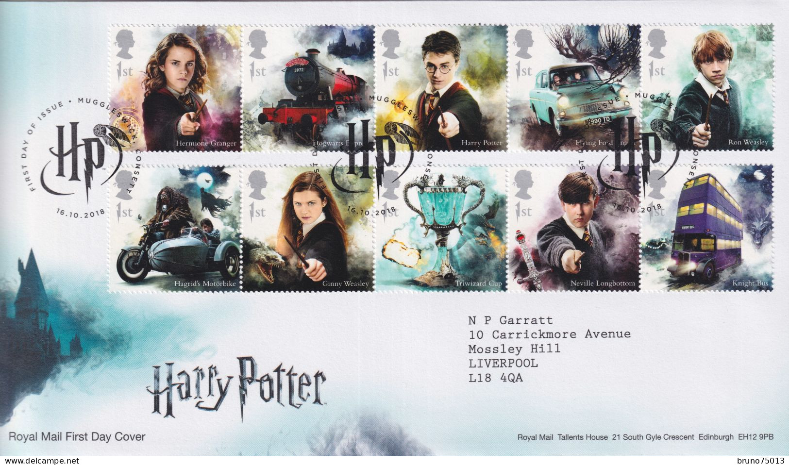 FDC Harry Potter SG 4141/4149 - Brieven En Documenten