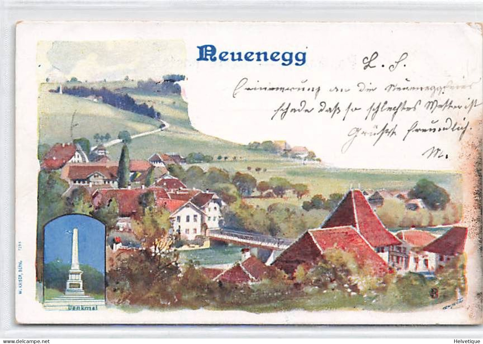 Reuenegg Litho 1898 - Neuenegg