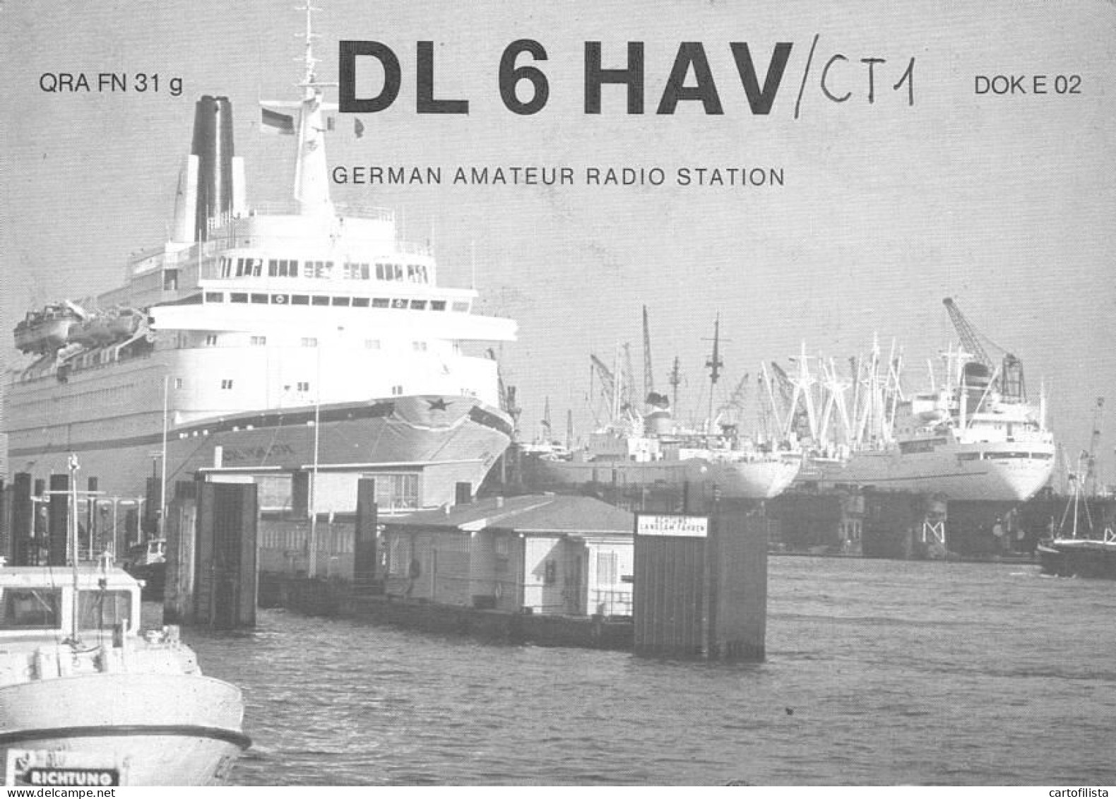 QSL Card - GERMANY, HAMBURG - 1983 - BOAT, SHIP  ( 2 Scans ) - Radio Amateur