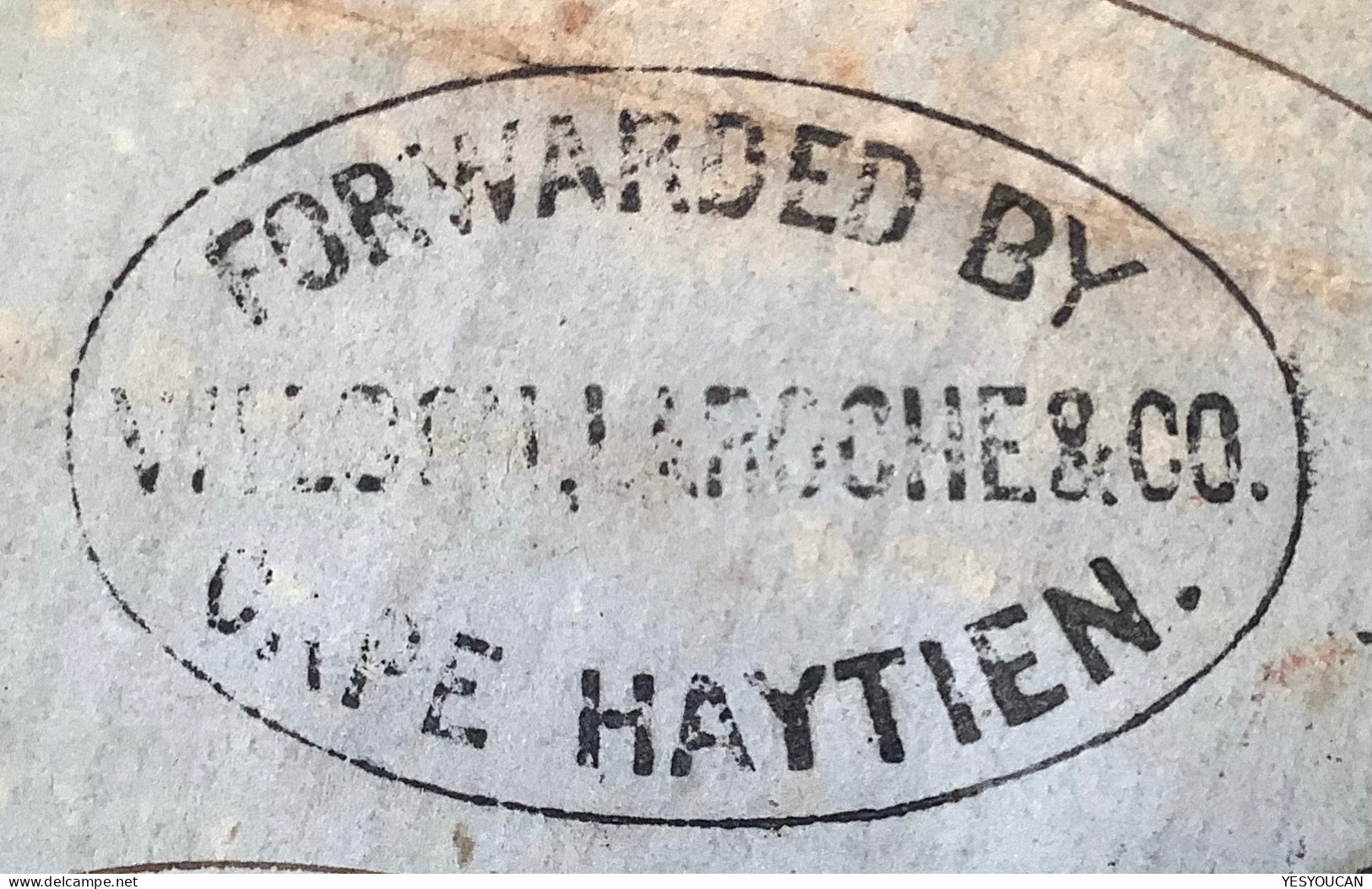 „FORWARDED BY WILSON LAROCHE & CO CAPE HAYTIEN“1862 Cover (earlier Than Rowe!)via British P.o Jacmel>La Rochelle (lettre - Haïti