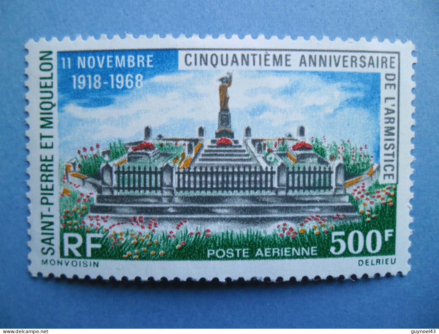 SPM 1968 Y/T PA42 " Monument Aux Morts " Neuf** - Fine Trace Charnière - Cote 30,50 - Unused Stamps