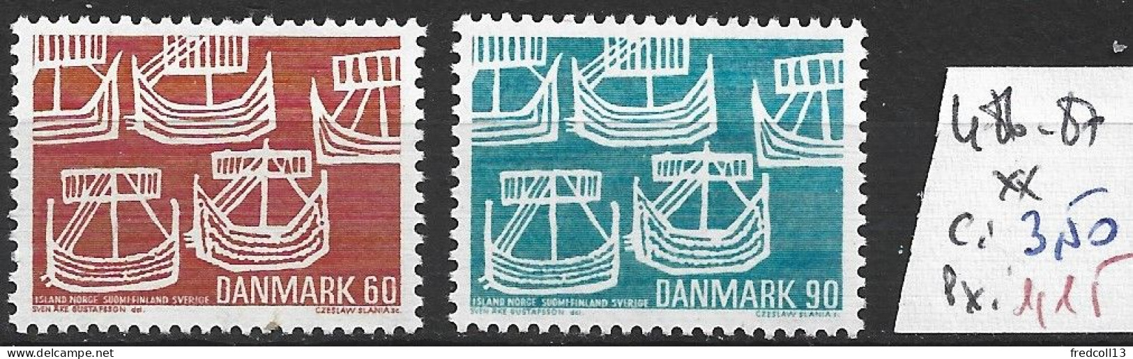 DANEMARK 486-87 ** Côte 3.50 € - Unused Stamps