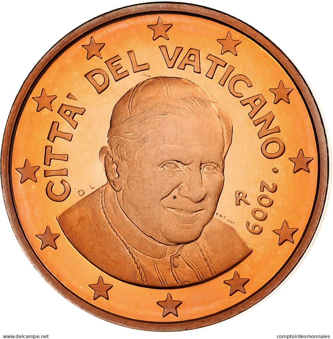 Cité Du Vatican, Benedict XVI, 2 Euro Cent, BE, 2009, Rome, Cuivre Plaqué - Vaticaanstad