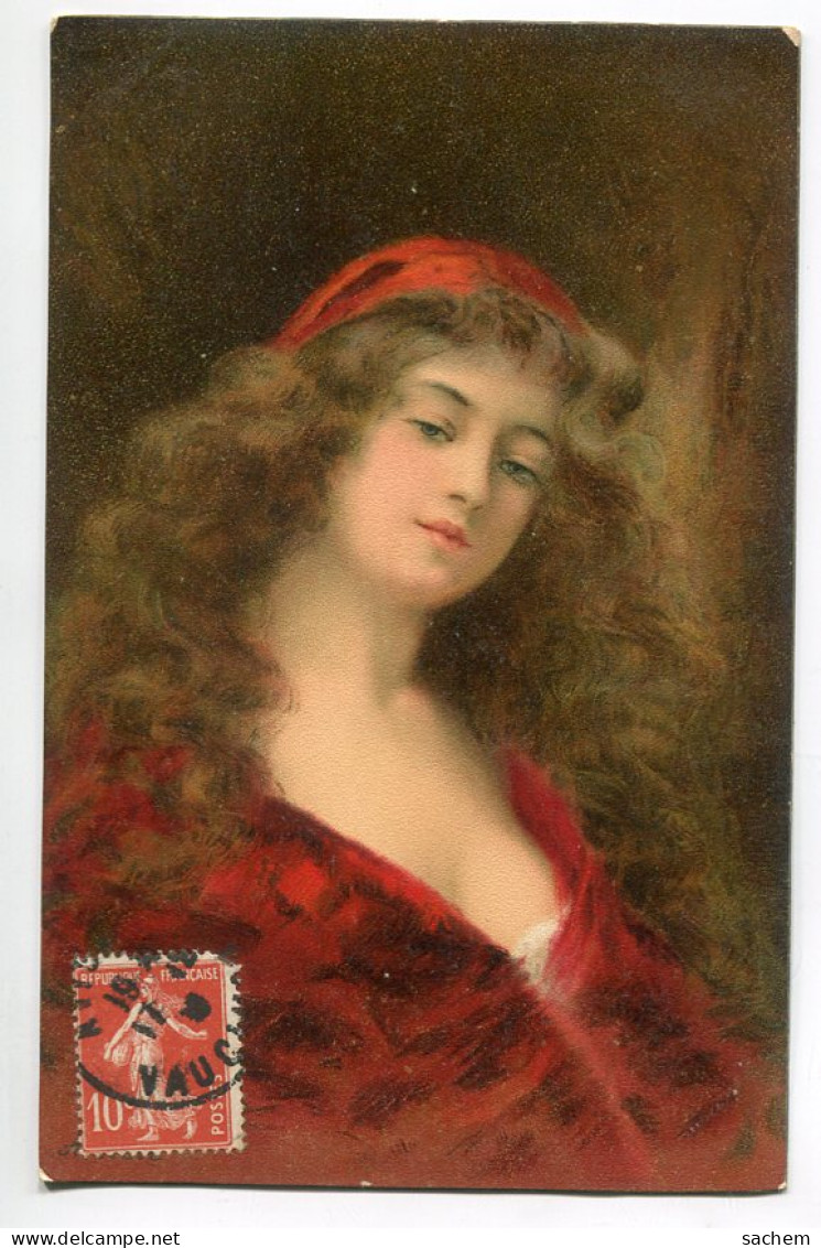 ILLUSTRATEUR A ASTI Série 1292  K .F Edit  Kunzli - Jeune Fille Rousse De Rouge Vetue  écrite    D01 2023 - Asti